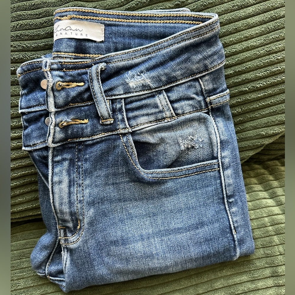 High Waisted Women's Blue Denim Skinny Jeans - 26